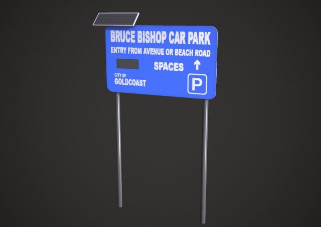 Car Park Stand Low Poly 3D Model