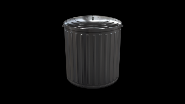 Metal Trash Can 3D Model