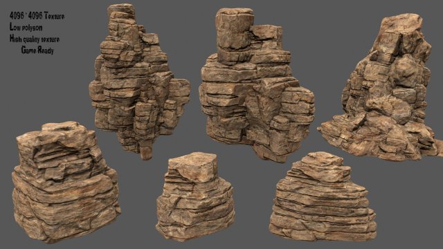 Desert rocks 3D Model