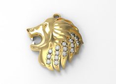 Lion Diamond Pendant 3D Model