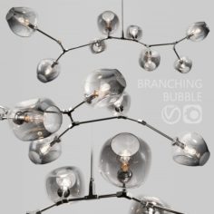 Branching bubble 8 lamps by Lindsey Adelman DARK-SILVER 3D Model