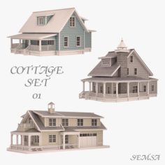 Cottage Set 01 3D Model