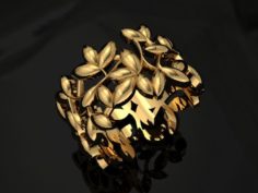 Jewellery ring leaf 3D Model