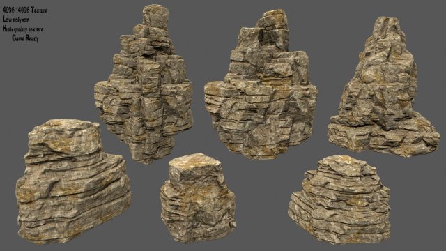 Desert rocks 3D Model