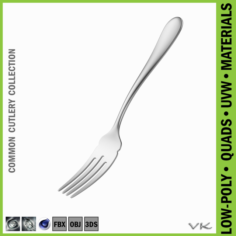 Fish Fork Common Cutlery 3D Model