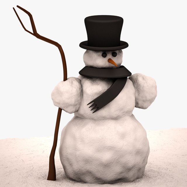 Snowman Highpoly 3D Model