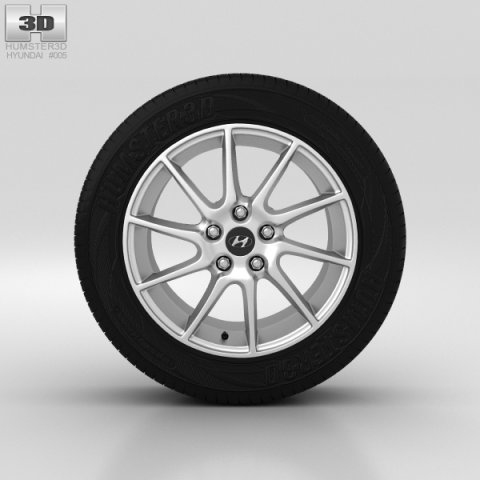Hyundai Elantra Wheel 17 inch 002 3D Model