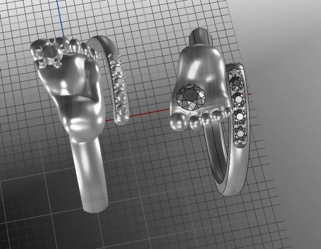 Jewellery ring foot 3D Model