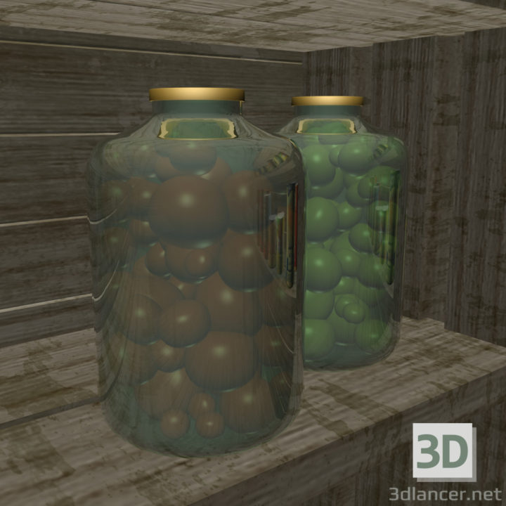 3D-Model 
Bottle with tomatoes