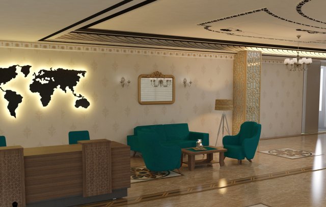 Lobby chair table restaurant 3D Model