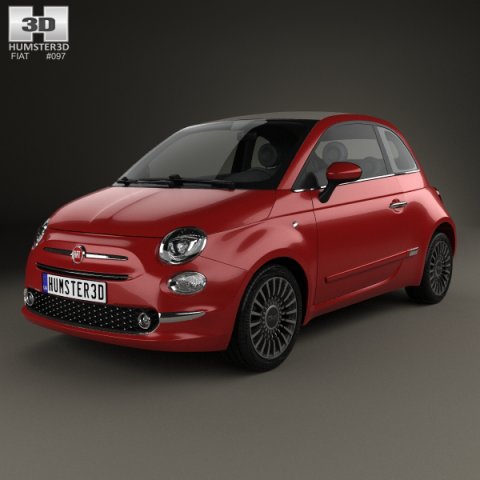 Fiat 500 C 2015 3D Model