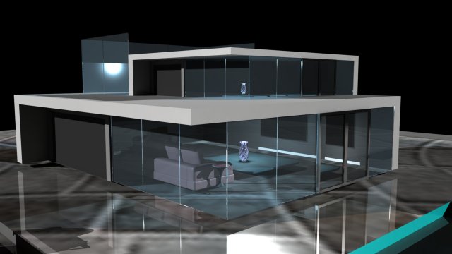 Glass House 3D Model