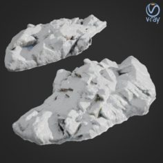 3d scanned rock cliff F Snow 3D Model