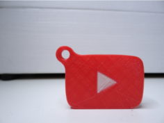 YouTube logo keychain 3D Print Model