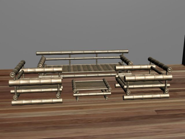 Sofa bamboo 3D Model