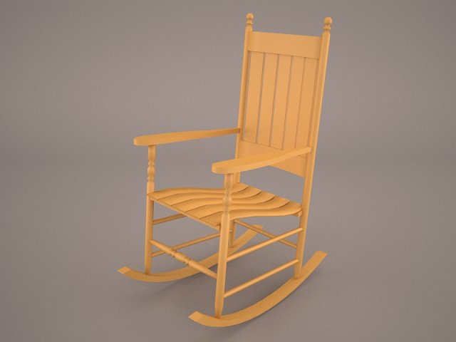 Rocking Chair Natural 3D Model