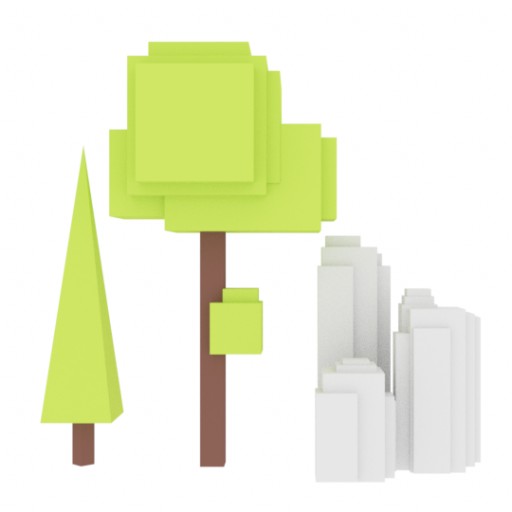 Voxel Nature Pack						 Free 3D Model