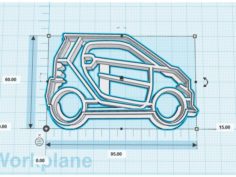 Smart Car Cookie Cutter 3D Print Model