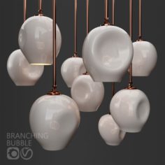 Branching bubble 1 lamp by Lindsey Adelman MILK-COPPER 3D Model