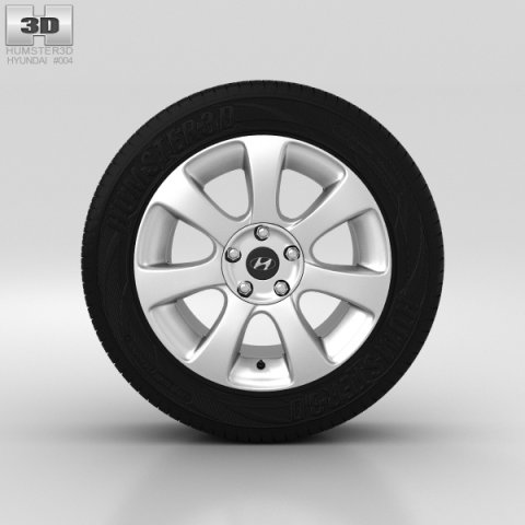 Hyundai Elantra Wheel 17 inch 001 3D Model