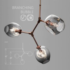 Branching bubble 3 lamps by Lindsey Adelman DARK COPPER 3D Model