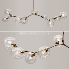 Branching bubble 9 lamps by Lindsey Adelman CLEAR GOLD 3D Model