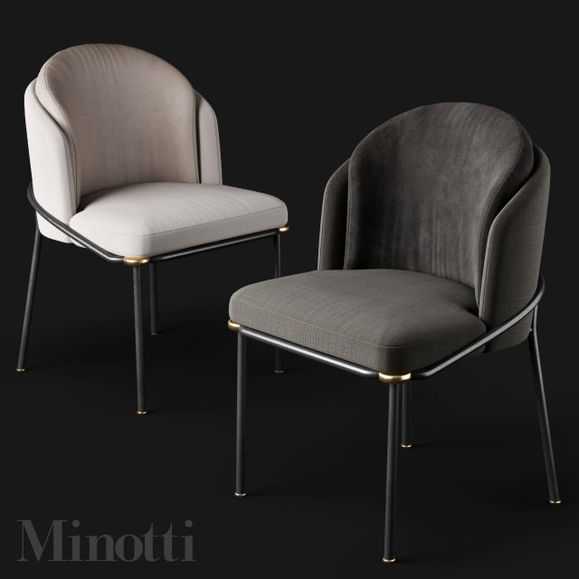 Dining chairs Minotti Fil Noir 3D Model
