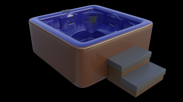 Simple Hot Tub Set 3D Model