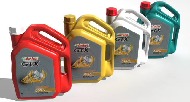 Castrol GTX Engine Oil Jar 3D Model