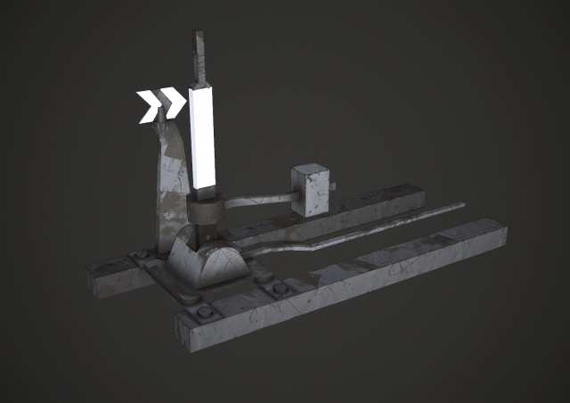 Railway Arrow Low Poly 3D Model