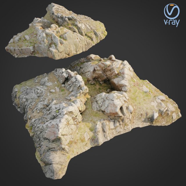 3d scanned rock cliff J2 3D Model