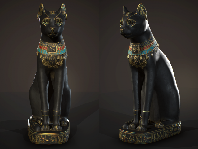 Egyptian Cat Statue 3D Model