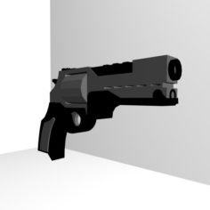 Low Poly Python Pistol 3D Model