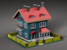 Cartoon house v2 3D Model