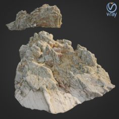 3d scanned rock cliff W 3D Model