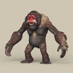 Game Ready Fantasy Orangutan 3D Model