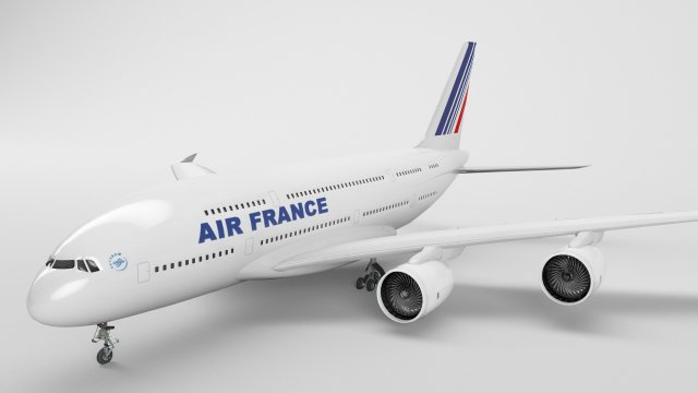 Airbus A380 – France 3D Model