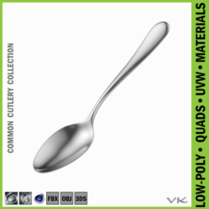 Table Dinner Spoon Common Cutlery 3D Model
