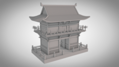 Muroji temple Clay Render 3D Model