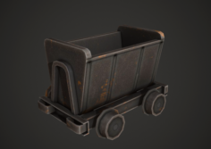 Mine Wagon Low Poly 3D Model
