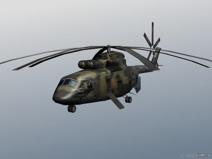 Mi-26 Landed (low poly) 3D Model