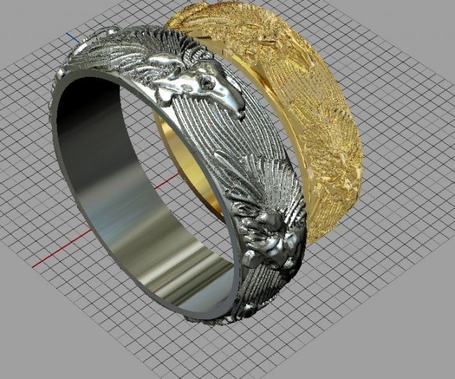 Jewellery ring wolf 3D Model