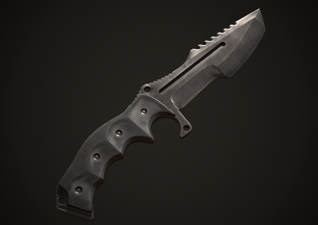 Realistic MTech Knife PBR Low Poly 3D Model - 3DHunt.co