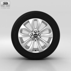 Hyundai Sonata Wheel 17 inch 001 3D Model