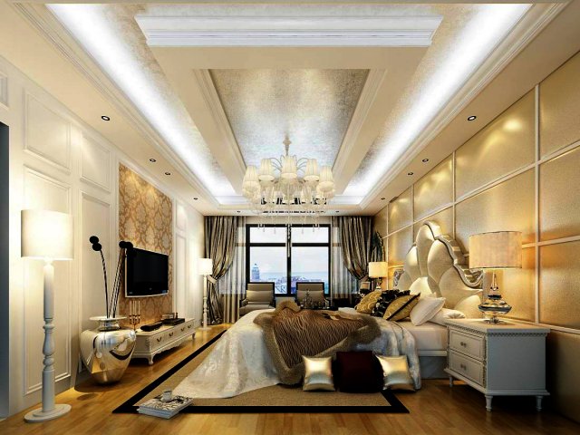 Luxurious stylish bedroom 12 3D Model