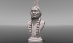 Sitting Bull 3D printable portrait sculpture 3D Model
