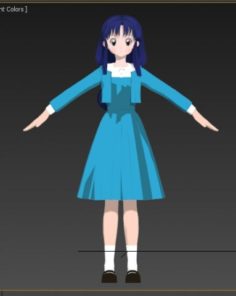 Akane with long hair ranma 1-2 3D Model