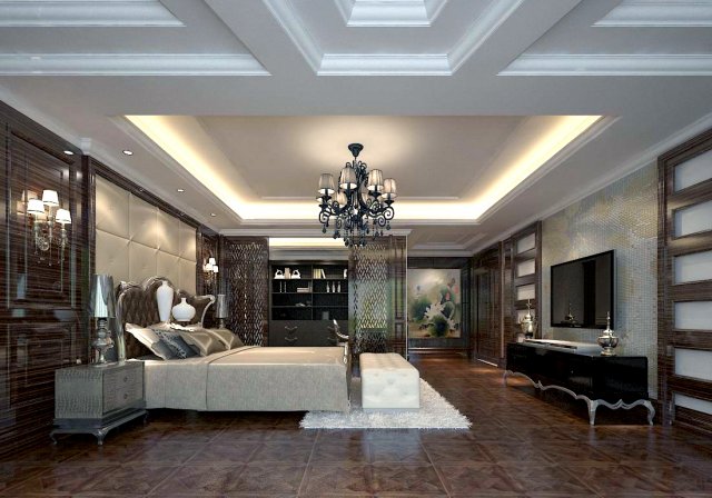 Luxury stylish interior master Bedroom – 71 3D Model