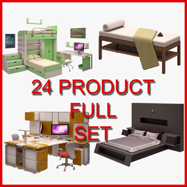 Furniture Set 01 24 Product 3D Model
