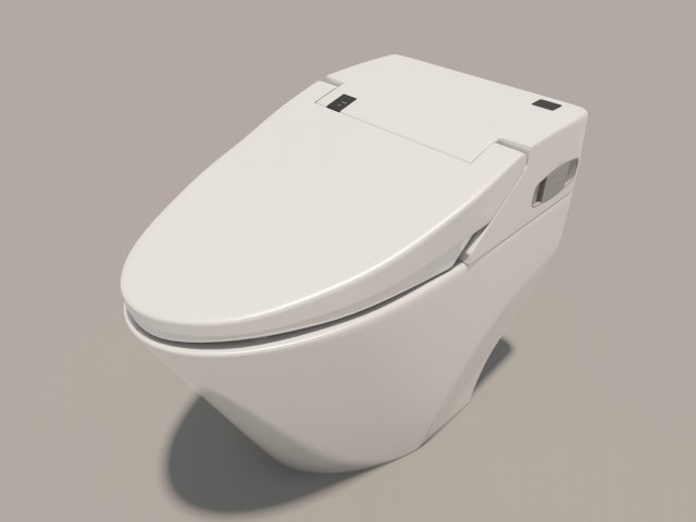Toilet Bowl with Bidet 3D Model
